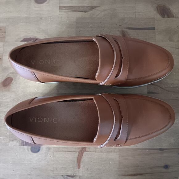 Vionic Cheryl II Loafers Tan Leather Womens 9M - Picture 4 of 10